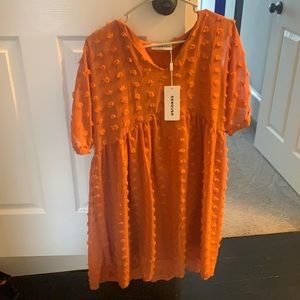 Orange boho dress L